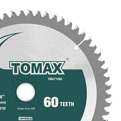 TOMAX 7-1/4-Inch 60 Tooth TCG Aluminum and Non-Ferrous Metal Saw Blade with 5/8-Inch DMK Arbor - size: 7-1/4'' 60T