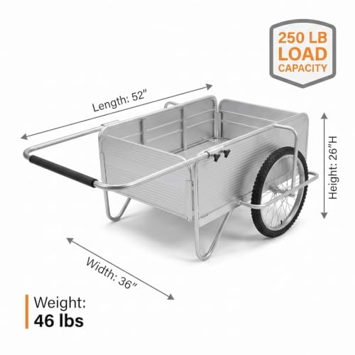 FarmTek Aluminum Fold-Up Utility Cart – 250 lb Capacity
