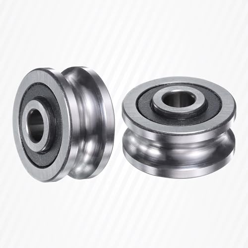 uxcell 4Pcs SG25 Deep U Groove Ball Track Guide Bearing 8mm ID x 30mm OD x 15mm Width Double Sealed Pre-Lubricated GCr15 High Carbon Chrome Bearings for Dual-Axis Guide Rails, Silver - size: SG25