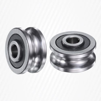 uxcell 4Pcs SG25 Deep U Groove Ball Track Guide Bearing 8mm ID x 30mm OD x 15mm Width Double Sealed Pre-Lubricated GCr15 High Carbon Chrome Bearings for Dual-Axis Guide Rails, Silver - size: SG25