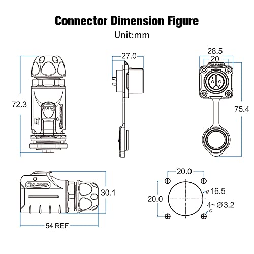 2 Pin Connector Waterproof Connector, Industrial Solder Power Connector, Aviation Cable Connector for Automotive, Marine, Lights and Other Indoor/Outdoor Electrical Wire Connections - style: 2 PIN