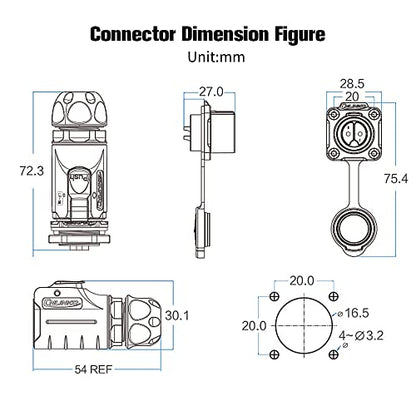 2 Pin Connector Waterproof Connector, Industrial Solder Power Connector, Aviation Cable Connector for Automotive, Marine, Lights and Other Indoor/Outdoor Electrical Wire Connections - style: 2 PIN