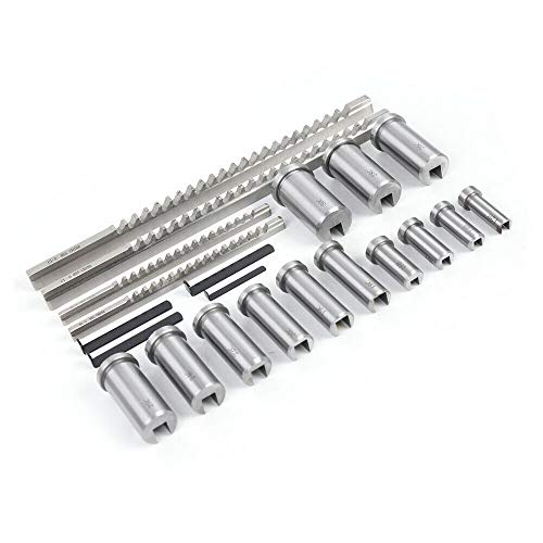 TFCFL 22pcs Keyway Broach Kit Metric Size Metalworking Tool Lathe Collared Bushing Shim Set Metric Size Metalworking Tool Set 12-30 HSS for CNC Router