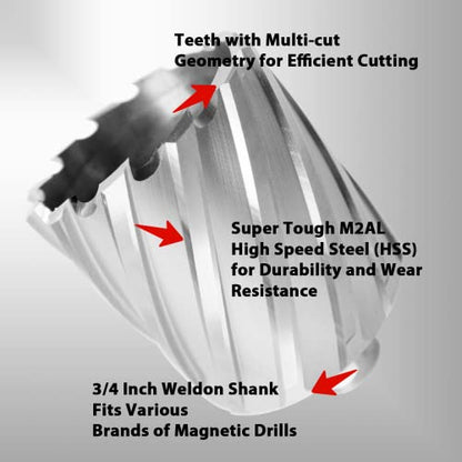 S&F STEAD & FAST Mag Drill Bit 2-3/8" x 2" Depth, Pilot Pin, Annular Cutter - size: 2-3/8"x 2"