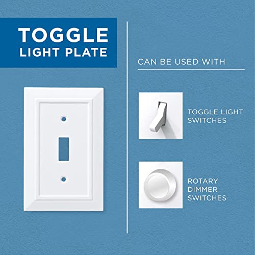 Franklin Brass Classic Architecture (1-Pack) Decorative Light Switch Cover Pure White 2-Gang Wall Plate Double Toggle Plate Covers Electrical Outlet Guard W35244-PW-C - size: 1 Count (Pack of 1), style: Switch