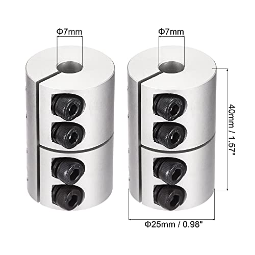 uxcell 7mm to 7mm Shaft Coupling 25mmx40mm Coupler Aluminum Alloy Joint Motor for 3D Printer CNC Machine DIY Encoder - size: 7mm x 7mm