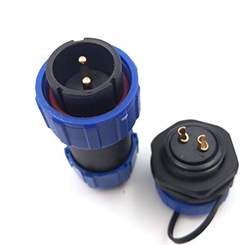 SP21 2Pin-12Pin Panel Mount Waterproof Aviation Connector Plug and Socket IP67,LED Electrical Power Cable Wire Connector (2Pin) - size: 2Pin