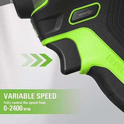 Greenworks 24V 3/8" Brushless Cordless Impact Wrench, 2.0Ah Battery and Compact Charger Included - style: 2Ah Kit
