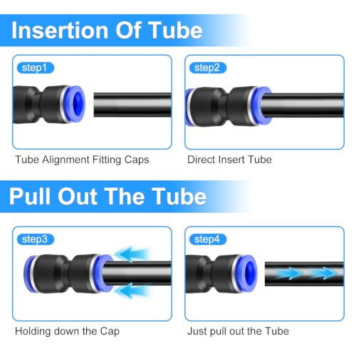 mxuteuk 30PCS 1/8" OD Push to Connect Fittings,1/8" OD Air Line Fittings,Quick Connect Air Hose Fittings for 1/8" Tube - size: 1/8"OD