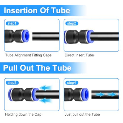 mxuteuk 30PCS 1/8" OD Push to Connect Fittings,1/8" OD Air Line Fittings,Quick Connect Air Hose Fittings for 1/8" Tube - size: 1/8"OD