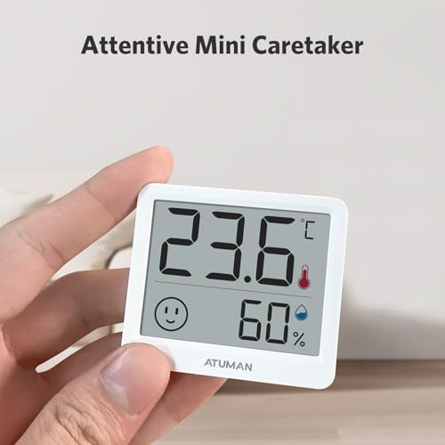 ATuMan Mini Digital Hygrometer Indoor Thermometer with Temperature and Humidity Monitor for Bedroom, Reptile Tank, Guitar Case, Greenhouse and Cellar Closet, Fahrenheit or Degree Celsius - style: TH mini