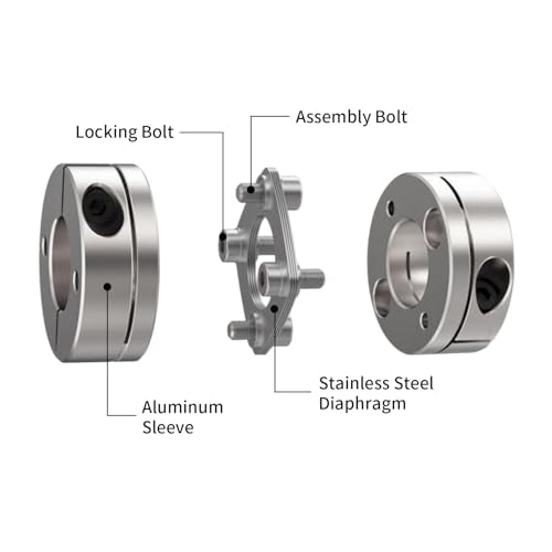11mm to 14mm Flexible Diaphragm Coupling, D32 L28 Aluminium 1 Diaphragm Motor Shaft Coupler for 3D Printer CNC Machine Servo Stepped Motor - color: FDC-32x28-11x14