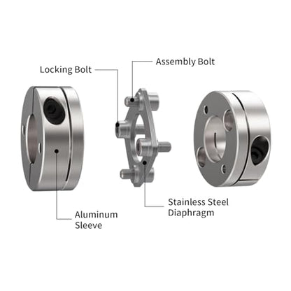 11mm to 14mm Flexible Diaphragm Coupling, D32 L28 Aluminium 1 Diaphragm Motor Shaft Coupler for 3D Printer CNC Machine Servo Stepped Motor - color: FDC-32x28-11x14