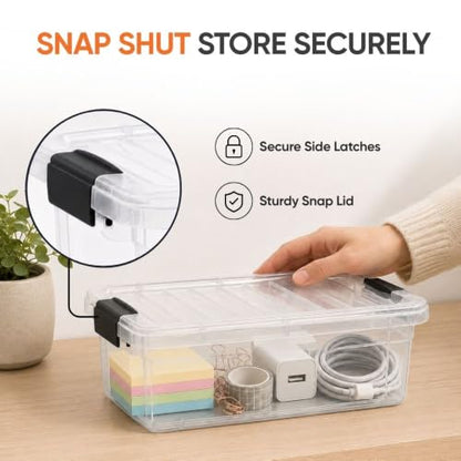 Superio 1.27 Quart Clear Plastic Storage Containers with Lids, Stackable Organizer Bins, BPA-Free Storage Boxes for Home, Office, Dorm & Classroom, 1 Pack - size: 1.27 Quarts