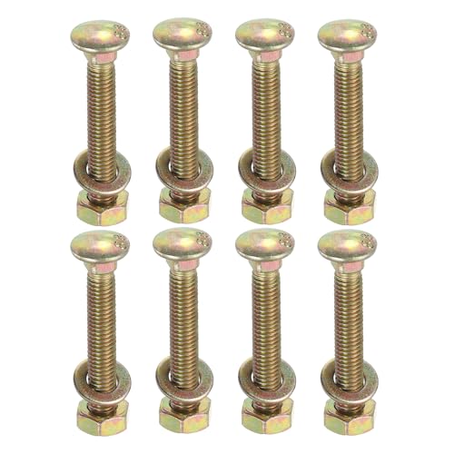 uxcell M8 x 45mm Carriage Bolt Kit, 8 Set Round Head Square Neck Screws, Carriage Bolts Screws Set Includes Washers and Nuts - Carbon Steel Zinc Plated for Fastening Accessories - size: M8 x 45mm