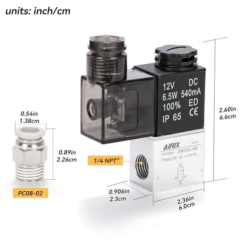 1/4" NPT Solenoid Valve 2V025-08, 2-Way Normally Closed, DC 12V, DIN - size: NPT1/4″/DC12/Junction on Box, style: 2-Way Solenoid Valve