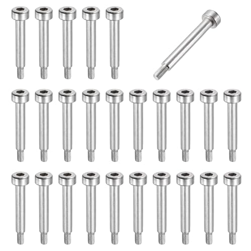 MECCANIXITY 26 Pcs 304 Stainless Steel Shoulder Bolt 4mm Shoulder Dia 20mm Shoulder Length M3x0.5 Thread Hex Socket Shoulder Bolts for Hydraulic Injection Molding Machinery Industries - size: 4mm x 20mm