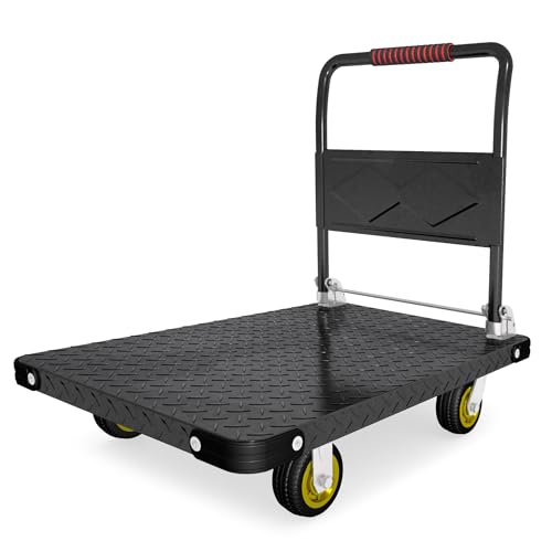 Platform Truck, Foldable Flatbed Cart Heavy Duty Push Cart Dolly