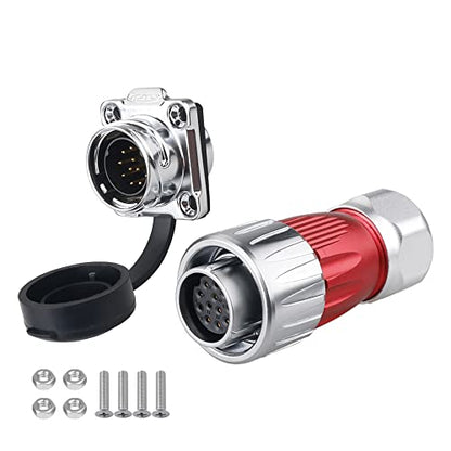 CNLINKO DH Series M20 Waterproof Connector 2/3/4/5/7/9/12 Pin Bayonet Connecting Type Metal Shell Soldering Cable Landscape Light Female Plug Male Socket IP67 Waterproof connectors (12pin) - style: 12pin