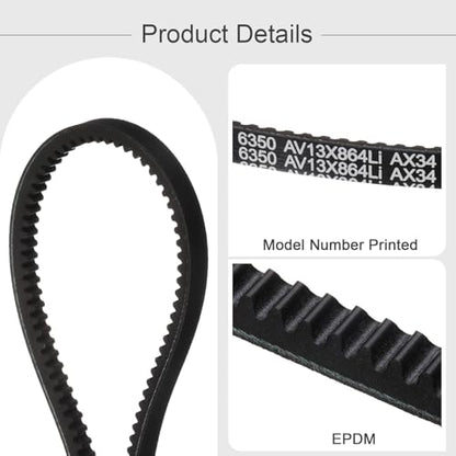 uxcell AX34 EPDM V-Belt,Industrial Rubber V Belt 1/2" Wd x 34" Inside Circ - size: AX34