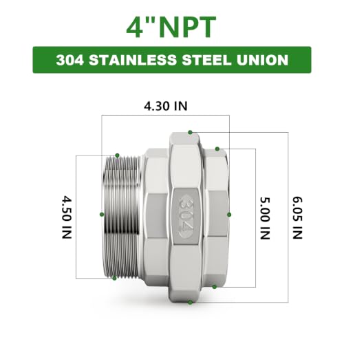 TAISHER 4" MNPT x 4" FNPT Cast Pipe Fitting,Reducing Pipe Adapter Fitting(1 pcs) - size: 4" (F x M)NPT