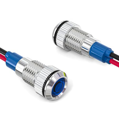 GASHER 5 PCS Energy Saving Indicator Light, LED Light 12V/24V/110V 20mA Panel Mount Light, Mounting Hole Size 8mm(5/16inch) Blue LED (12V) - color: Blue, size: 8MM（12V）