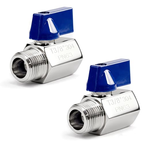 2 Pack Mini Ball Valve,3/8" NPT Female and Male Thread Shut-Off Valve - size: 3/8" NPT