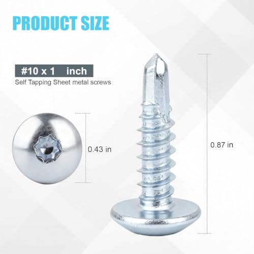 Enclosed Trailer Screws Self Tapping Silver 100 Pack #10 x 3/4 Inch - color: Silver, size: #10 x 3/4 Inch