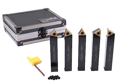 Accusize Industrial Tools 5/8'' 5 Pc Indexable Turning Tool Set, 2380-5102 - size: 5/8"