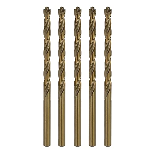 3/16 Inch Cobalt Drill Bit Set 5pcs Heavy-Duty Metal Drill Bits for Steel, Hard Metal, Cast Iron (3/16" x 3-1/2") - size: 3/16 in (5-Piece Set)