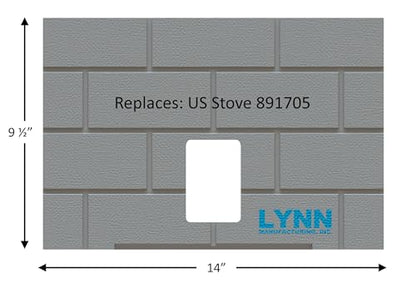 Replacement US Stove, Ashley, Breckwell Ceramic Brick Backerboard, APC1406, American Harvest 6041, 891705, 2811A - size: 891705