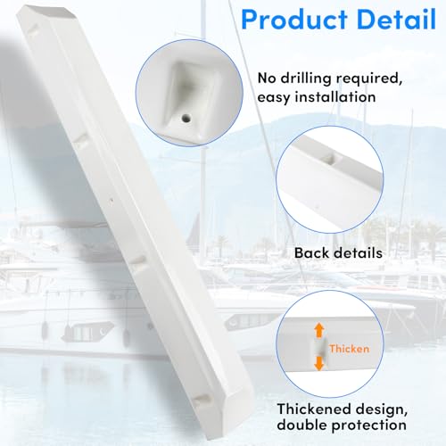 Boat Dock Fender with Screws,PVC Marine for Boat Dock Vertical Pole Post or Corner Dock(24 inch,38 inch,48 inch,72 inch,31.5 inch) - style: White 48in 3Pack