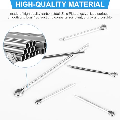 180pcs Premium 304 Stainless Steel Cotter Pin Assortment Kit, 6 Sizes Heavy Duty Cotter Pins, Hardware Pins for Automotive, Machinery, Lawn Mowers, and DIY Projects - size: cotter pin(split pin)
