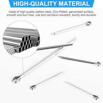 180pcs Premium 304 Stainless Steel Cotter Pin Assortment Kit, 6 Sizes Heavy Duty Cotter Pins, Hardware Pins for Automotive, Machinery, Lawn Mowers, and DIY Projects - size: cotter pin(split pin)