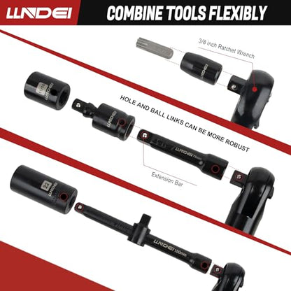 LLNDEI 3/8" 58Pcs Cordless Electric Ratchet Wrench Set with Socket Set