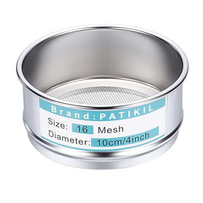 PATIKIL Lab Sieve 16 Mesh(1.25mm) 3.9"(10cm) Diameter Sifting Screen - size: 16 Mesh(1.25mm)/3.9"