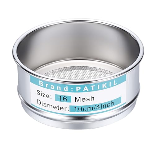 PATIKIL Lab Sieve 16 Mesh(1.25mm) 3.9"(10cm) Diameter Sifting Screen - size: 16 Mesh(1.25mm)/3.9"