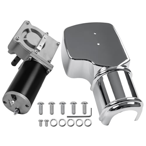 1200W 60:1 1.6HP Electric Tarp Motor for Dump Trucks Over 28' Length, Universal Tipper Truck Canopy Motor for Dump Truck Tarp System with Chrome Housing Cover- 12V DC, 55AMPS/65RPM- 5 Years Warranty - size: 1200w 60:1