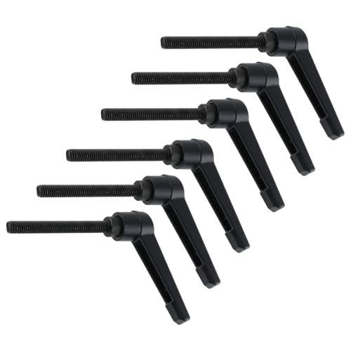 Clamping Lever Handles M6 x 50mm Push Button Ratchet Lever Male Threaded Stud Adjustable Handles Hand Knobs Rotating Screw Handles Bolts with Locking Lever -6pcs - size: M6 x 50mm