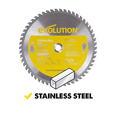 Evolution Power Tools 8BLADESS Stainless Steel Cutting Saw Blade, 8-Inch x 54-Tooth, Yellow - size: 8 Inch, style: Stainless Steel