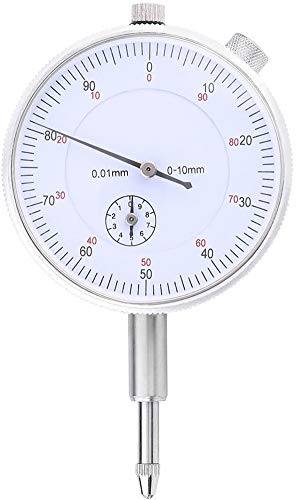 Metric Dial Indicator, 0-10mm x 0.01mm Precision Test Gauge Dial Test Measuring Instrument