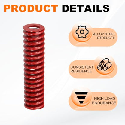 HARFINGTON 2pcs Die Spring 3/4" OD x 3" Free Length SMH4012, Red - size: 3/4" OD x 3" Free Length