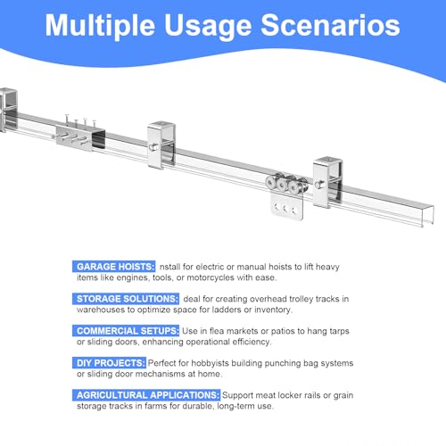 Strut Channel Hanger Brackets for 1-5/8 Inch Unistrut Trolley Track, 4 Pack - size: 4 Pack