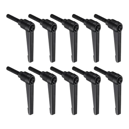 uxcell 10pcs Lever Adjustable Handles M6 x 25mm Metric Male Thread, Level Clamping Handle Hand Stud Knobs Rotating Screw Handles Bolts with Locking Lever, Black - size: M6 x 25mm