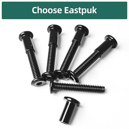 20Pcs 1/4-20 x 3 Flat Socket Head Cap Screws Bolts Barrel Nuts Kit, 304 Stainless Steel 18-8 Furniture Bolts Screws and Nuts, Black Oxided - size: 1/4 x 3"