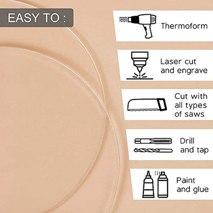 MEYA Set of 20pcs Clear Acrylic Discs, Plexiglass Laser Cut Round Circle 1/8" (2.25") - size: 2.25"