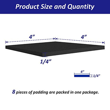Foam Padding Sheets with Adhesive Backing - 1/4" Thick Self Stick Neoprene Insulation Foam,1/4 Inch Thick X 4 Inch Long X 4 Inch Wide (4, 1/4Inch x 4Inch x 4Inch) - size: 4In*4In*1/4In