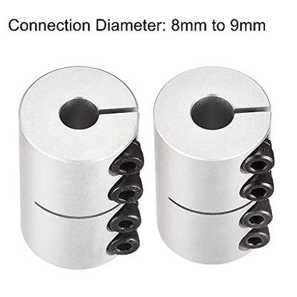 uxcell 8mm to 9mm Shaft Coupling 25mmx40mm Coupler Aluminum Alloy Joint Motor for 3D Printer CNC Machine DIY Encoder - size: 9mm x 8mm