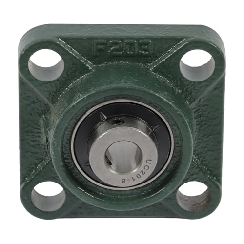 findmall 4 Pcs UCF201-8 1/2 inch Bore Pillow Block Bearing, 4-Bolt Flange Mount Solid Cast Iron Base, Self-Aligning