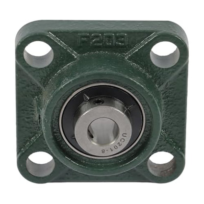 findmall 4 Pcs UCF201-8 1/2 inch Bore Pillow Block Bearing, 4-Bolt Flange Mount Solid Cast Iron Base, Self-Aligning